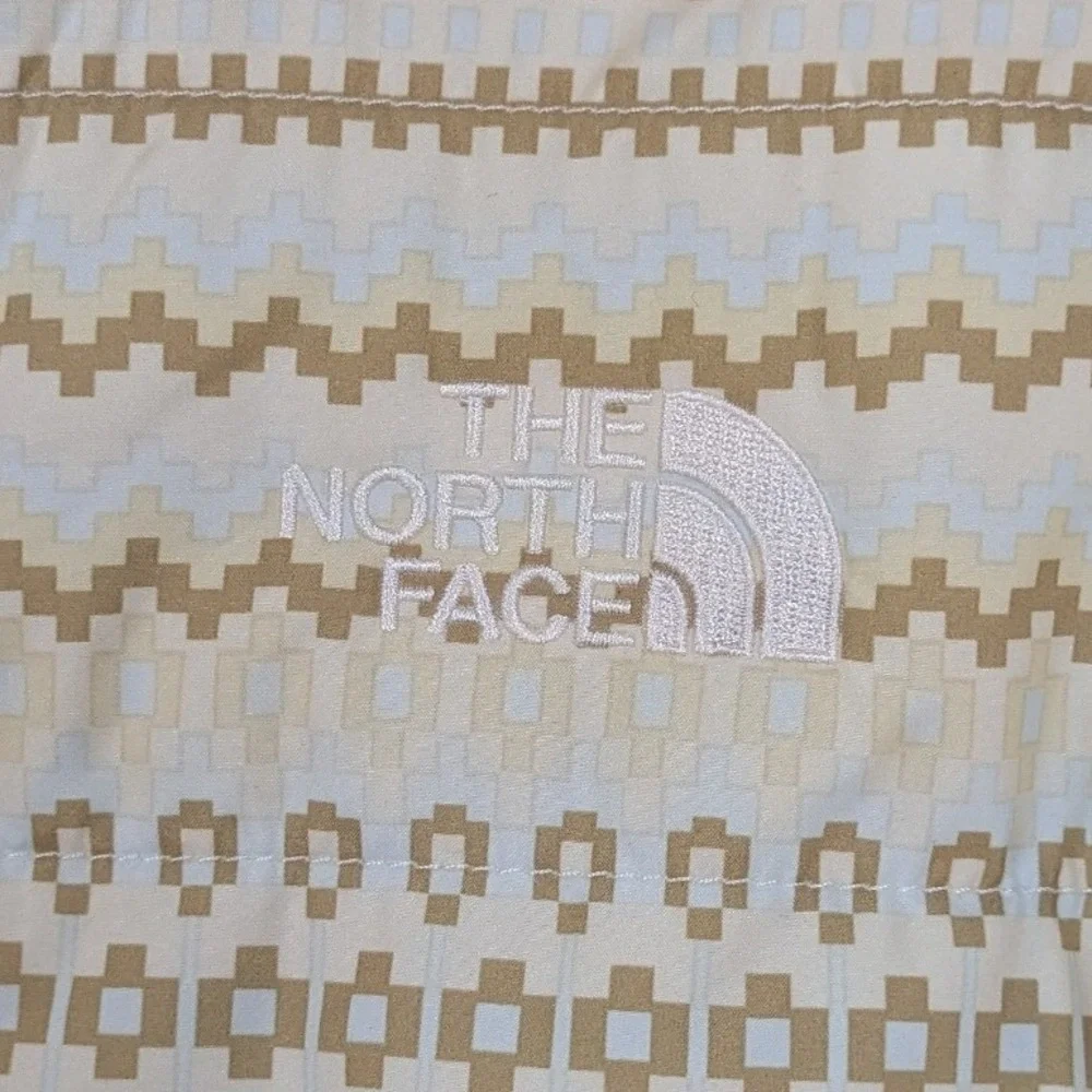 The North Face Girls XL‎ 18 Reversible Mossbud Swirl Jacket Tan White Fair Isle